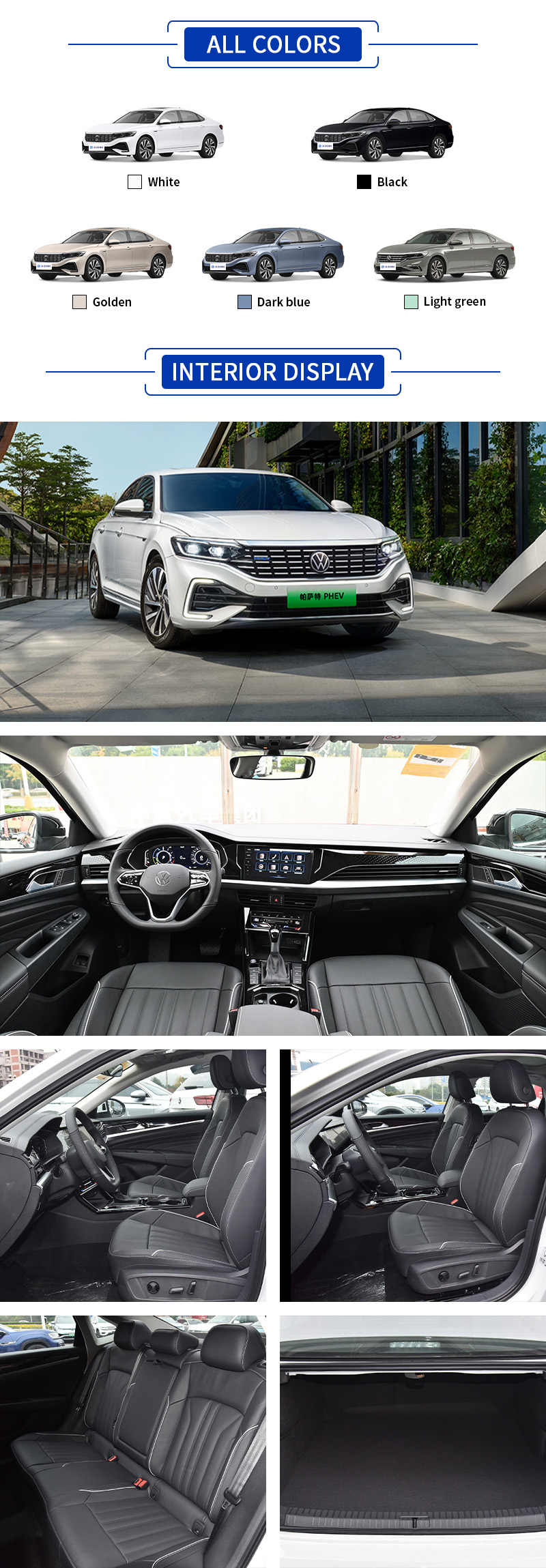 VW Passat PHEV All Colors,VW Passat PHEV All Interior Display